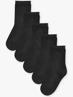 Online Next 5 Pack Cotton Rich Cushioned Sole Ankle Socks Black