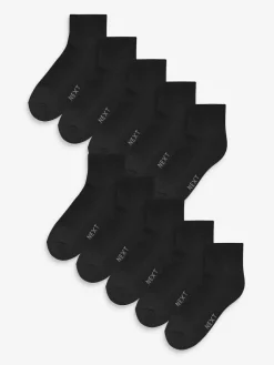 Clearance Next 10 Pack Cushioned Mid Trainer Socks Black