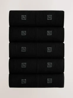 New Next 10 Pack Cushioned Sole Comfort Socks Black