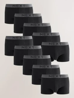 Outlet Next Black 10 pack Hipster 100% Cotton Boxers