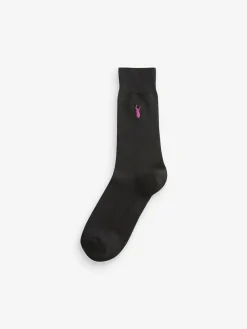 Best Next Black 8 Pack Multi Stag Lasting Fresh Embroidered Socks