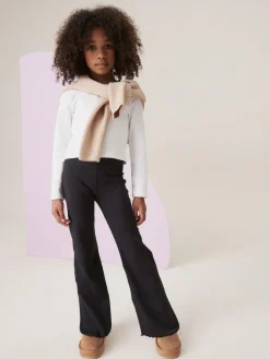 Hot Next Black 1 Pack Rib Flare Leggings (3-16yrs)