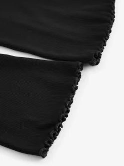 Hot Next Black 1 Pack Rib Flare Leggings (3-16yrs)