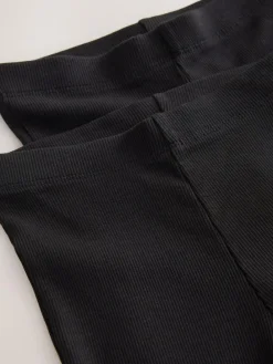 New Next 2 Pack Rib Flare Leggings (3-16yrs) Black