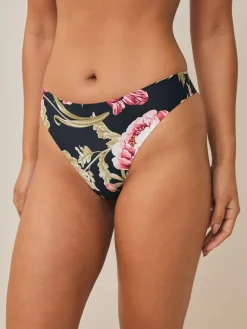 Outlet Next Black / Praline Nude / Pink Floral Thong No VPL Light Flow Period Knickers 4 Pack