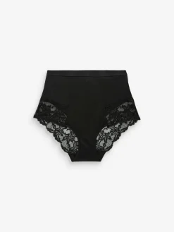Outlet Next Print Tummy Control Shaping Lace Back Brazilian Knickers 2 Pack Black / Praline Nude