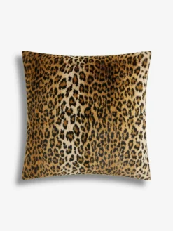 Next Black 50 x 50cm Faux Leopard Print Faux Fur Cushion^ Cushions & Throws