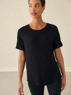 New Next Active Crew Neck Lightweight Short Sleeve T-Shirt Black