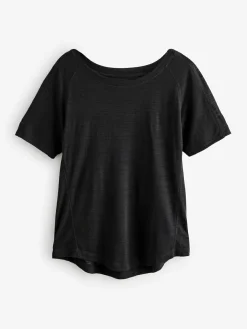 New Next Active Crew Neck Lightweight Short Sleeve T-Shirt Black