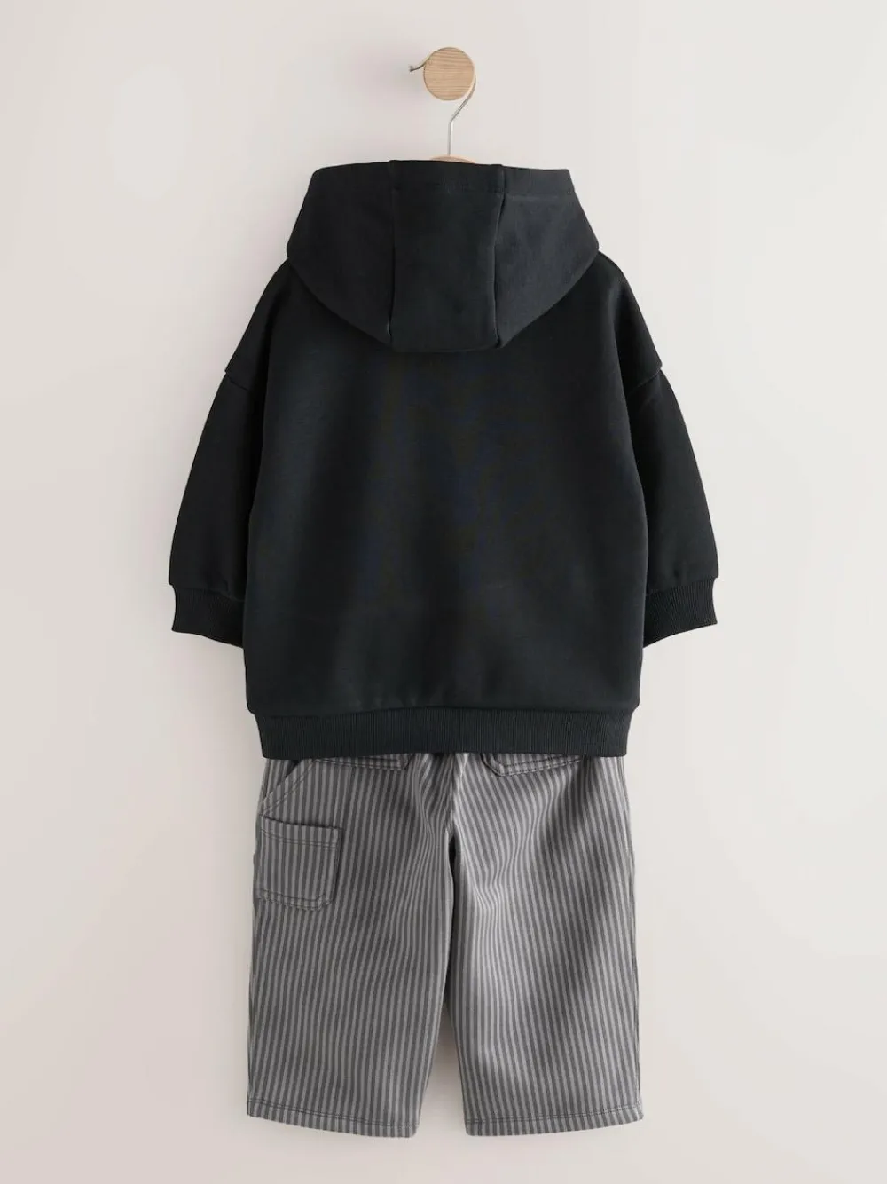 Next Black and Grey Printed Hoodie and Carpenter Joggers Set (3mths-7yrs)^BOY Newborn Clothing|Sets & Co-Ords