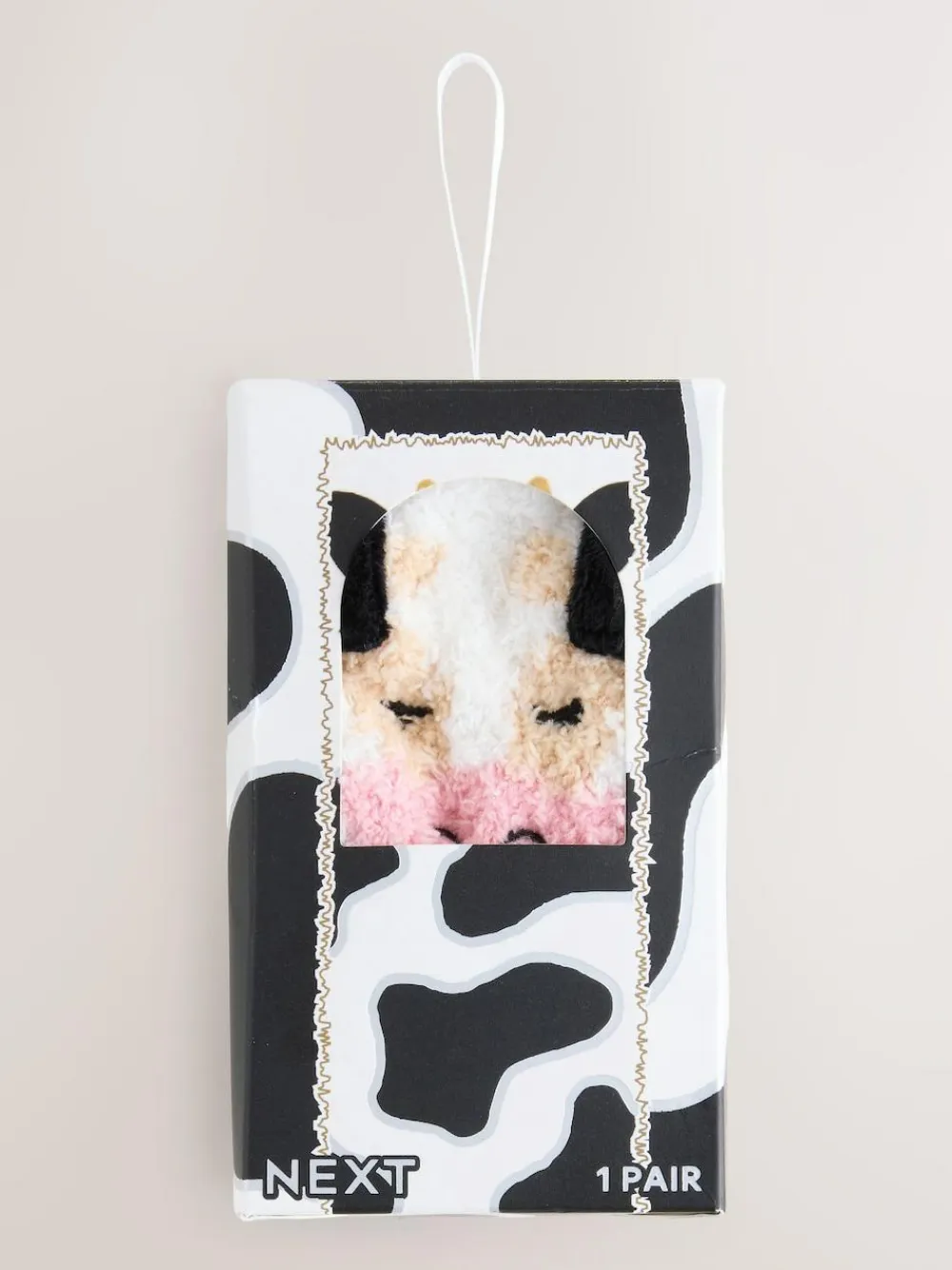 Discount Next Black and White Cow 1 Pack Cosy Ankle Socks in a Gift Box