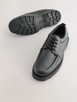 Next Black Apron Leather Shoes^ Shoes