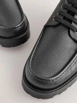 Next Black Apron Leather Shoes^ Shoes