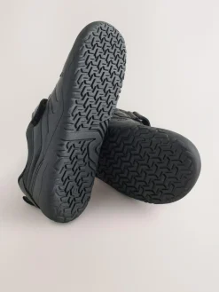 Sale Next Black Barefoot Leather 1 Strap Elastic Lace School Shoes