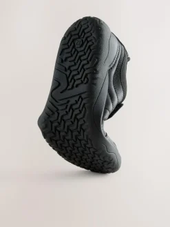 Sale Next Black Barefoot Leather 1 Strap Elastic Lace School Shoes