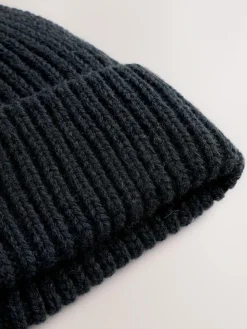 New Next Black Beanie Hat