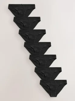 Next Bikini Cotton Rich Knickers 7 Pack Black