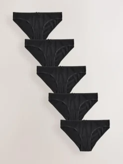 Next Black Bikini Cotton Rich Knickers 5 Pack^Women Panties|All Lingerie