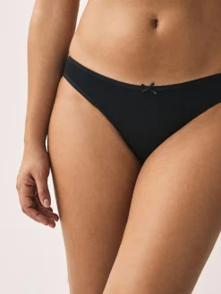 Next Black Bikini Cotton Rich Knickers 5 Pack^Women Panties|All Lingerie