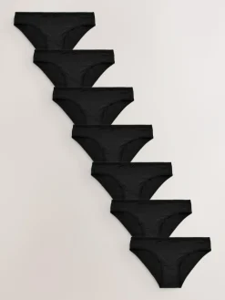 New Next Bikini Microfibre Knickers 7 Pack Black