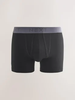 Next Black Blue/Brown Waistbands A-Front Boxers 10 Pack^ Underwear|Underwear