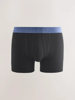 Next Black Blue/Brown Waistbands A-Front Boxers 10 Pack^ Underwear|Underwear