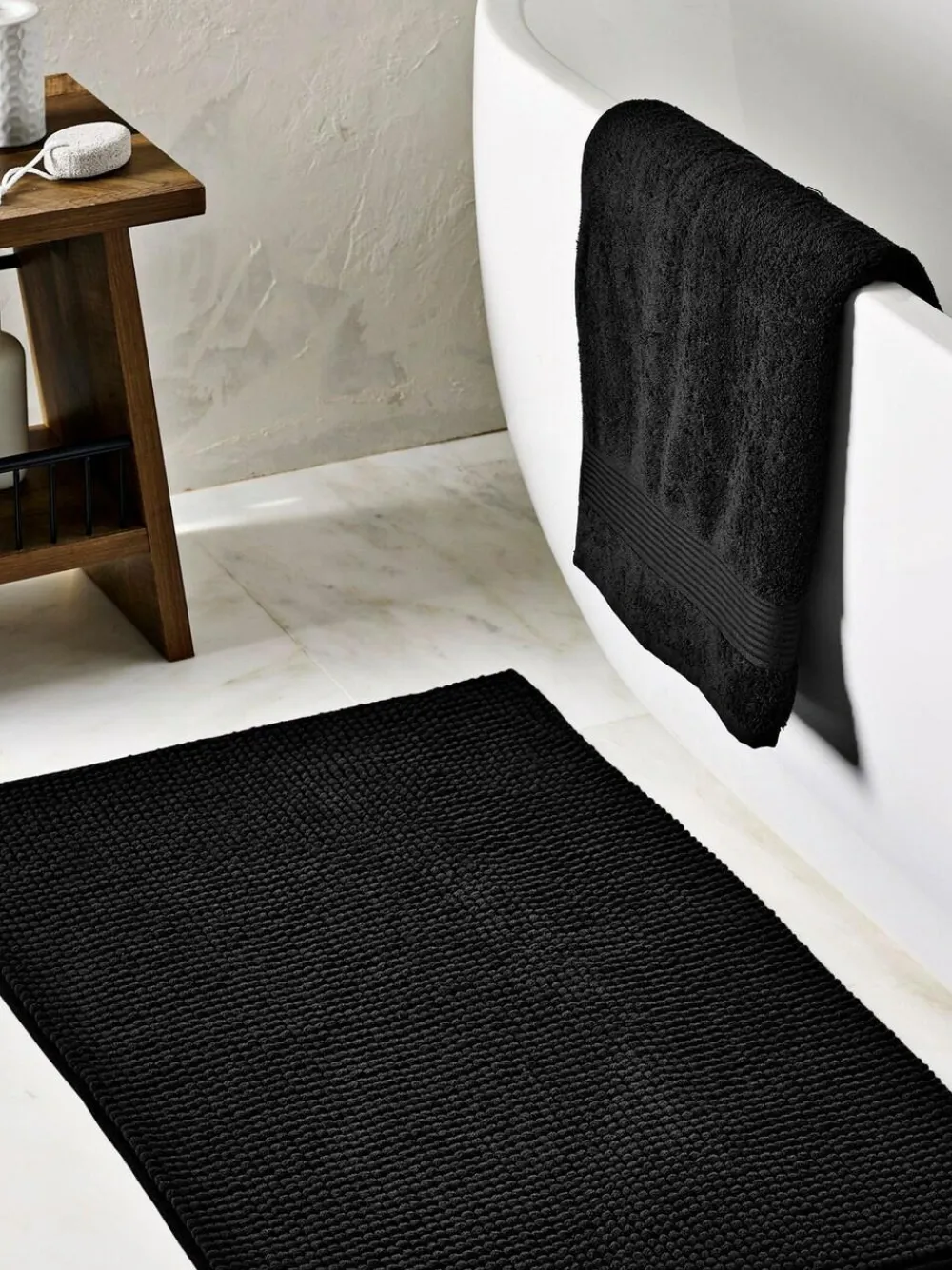 Next Black Bobble Bath Mat^ Towels & Bathmats