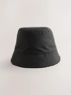 Best Next Borg/Nylon Reversible Bucket Hat Black
