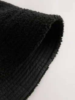 Best Next Borg/Nylon Reversible Bucket Hat Black