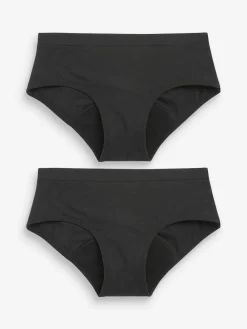 Next Black Briefs 2 Pack Teen Light Flow Period Pants (7-16yrs)^ Underwear