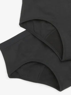 Next Black Briefs 2 Pack Teen Light Flow Period Pants (7-16yrs)^ Underwear