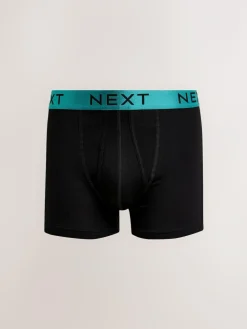 Next Black Bright Colour Shiny Waistbands A-Front Boxers 10 Pack^ Underwear|Underwear