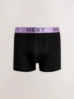 Next Black Bright Colour Shiny Waistbands A-Front Boxers 10 Pack^ Underwear|Underwear