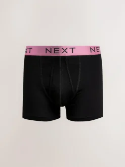 Next Black Bright Colour Shiny Waistbands A-Front Boxers 10 Pack^ Underwear|Underwear