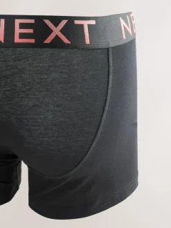 Next Black Bright Ombre Text Waistband 10 pack Cotton Rich Blend Hipsters Boxers^ Underwear|Underwear