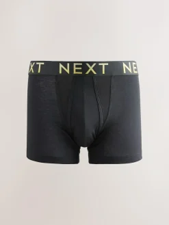 Next Black Bright Ombre Text Waistband 10 pack Cotton Rich Blend Hipsters Boxers^ Underwear|Underwear
