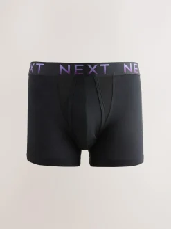 Next Black Bright Ombre Text Waistband 10 pack Cotton Rich Blend Hipsters Boxers^ Underwear|Underwear