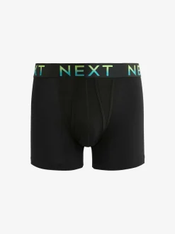 Online Next Black Bright Ombre Text Waistbands A-Front Boxers 10 Pack