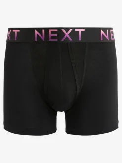Online Next Black Bright Ombre Text Waistbands A-Front Boxers 10 Pack