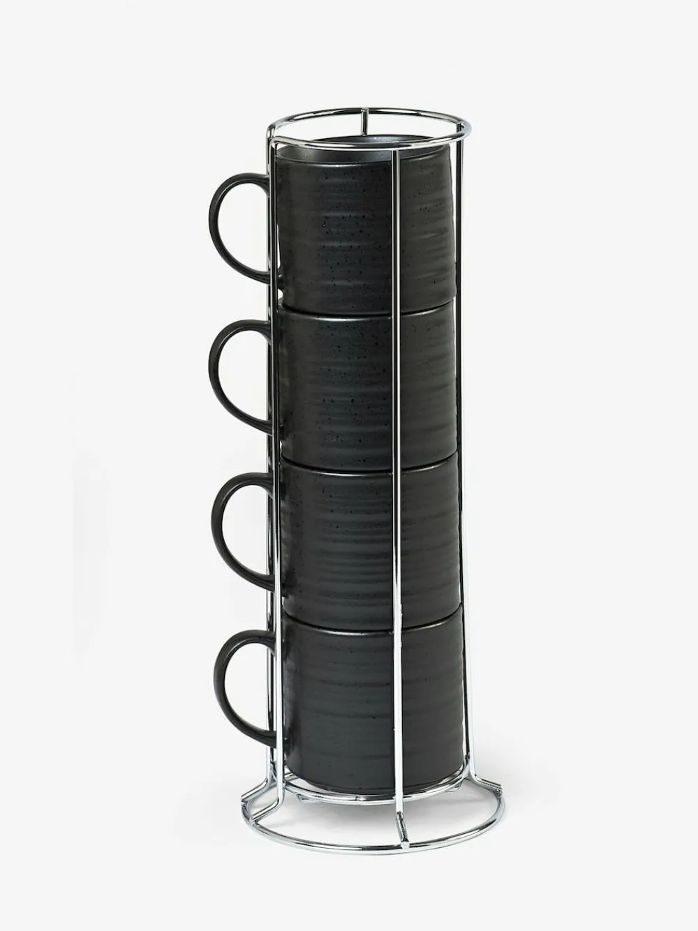 New Next Black Bronx Set of 4 Stacking Espresso Mugs