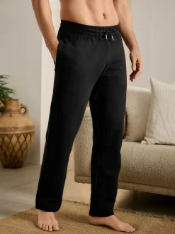 Next Black Brushback Heavyweight Open Joggers^ Loungewear|Nightwear