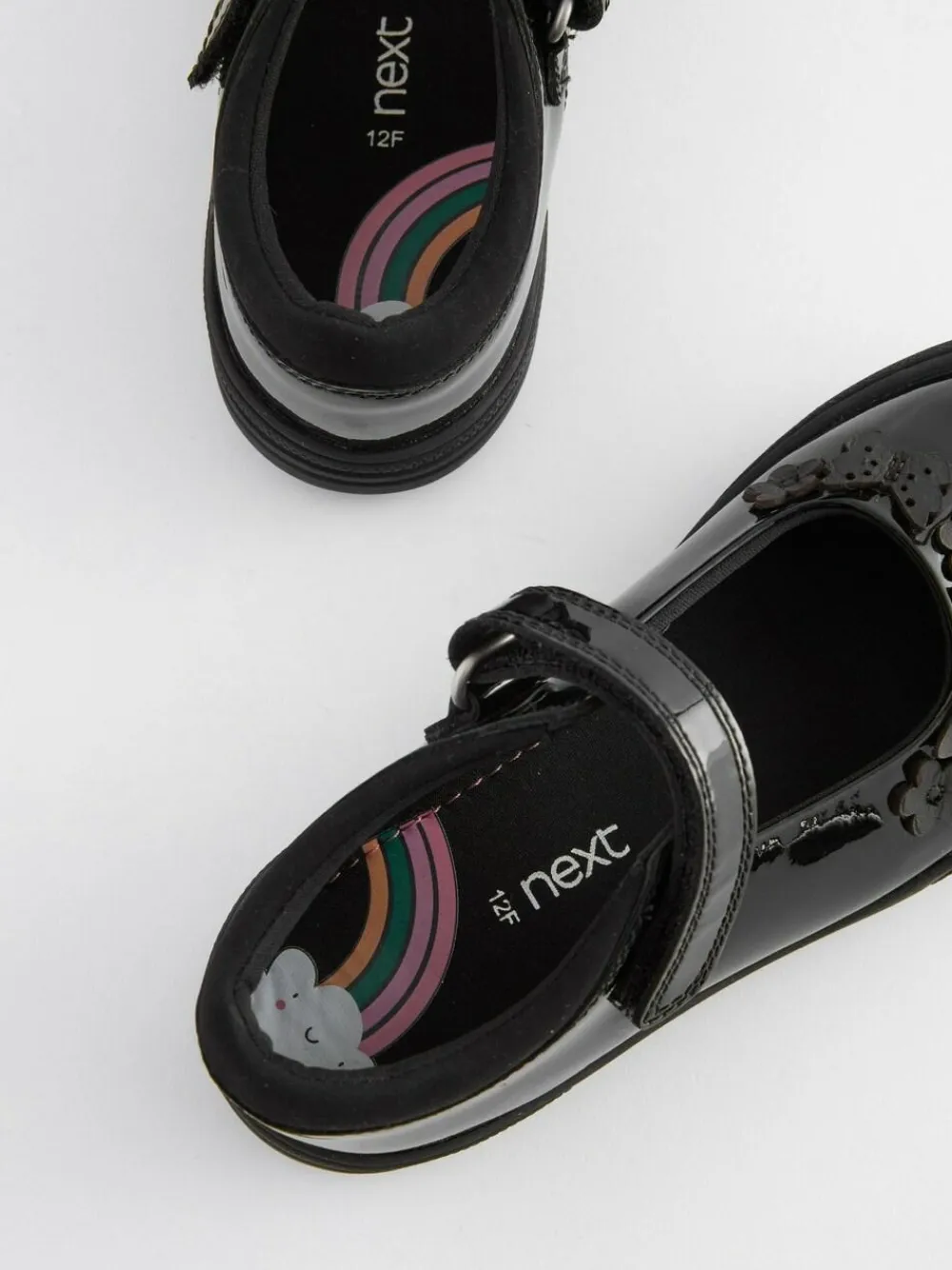 Next Black Butterfly Detail Wide Fit (G) Junior Leather School Mary Jane Shoes^ Shoes