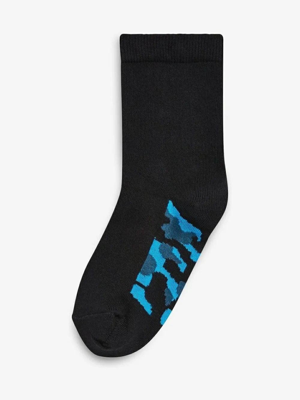 Next Black Camouflage Footbed Cotton Rich Socks 7 Pack^BOY Socks