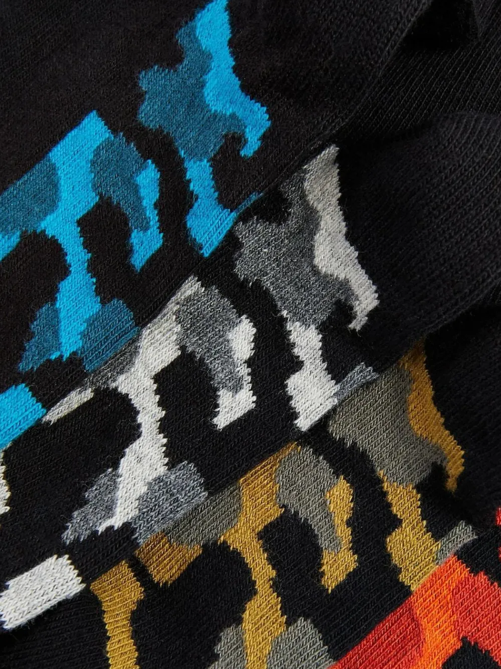 Next Black Camouflage Footbed Cotton Rich Socks 7 Pack^BOY Socks