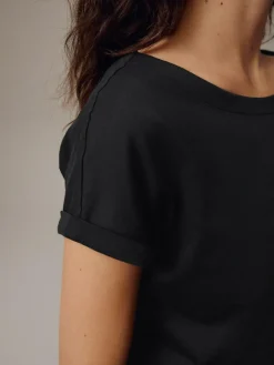 Next Black Cap Sleeve T-Shirt^Women Nightwear