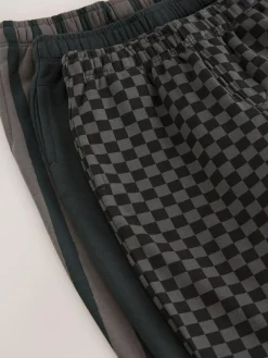 Next Black/ Charcoal Grey 3 Pack Wide Leg Jersey Joggers (3mths-7yrs)^BOY Pants & Leggings|Multipacks