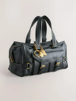 Clearance Next Charm Buckle Hand Held Bag Black