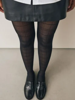 Hot Next Black Check Pattern Tights 1 Pack