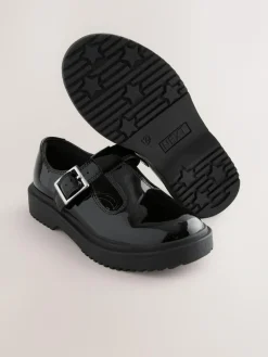 Best Next Black Chunky T-Bar School Shoes