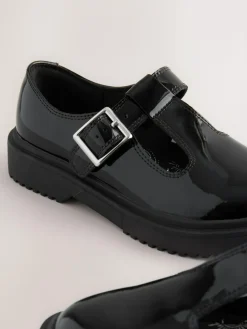 Best Next Black Chunky T-Bar School Shoes